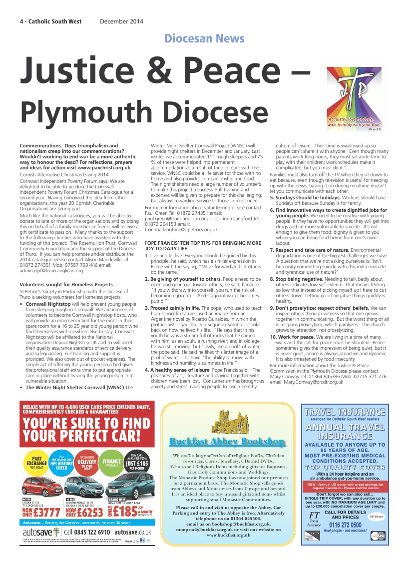 Dec 2014 edition of the Catholic South West