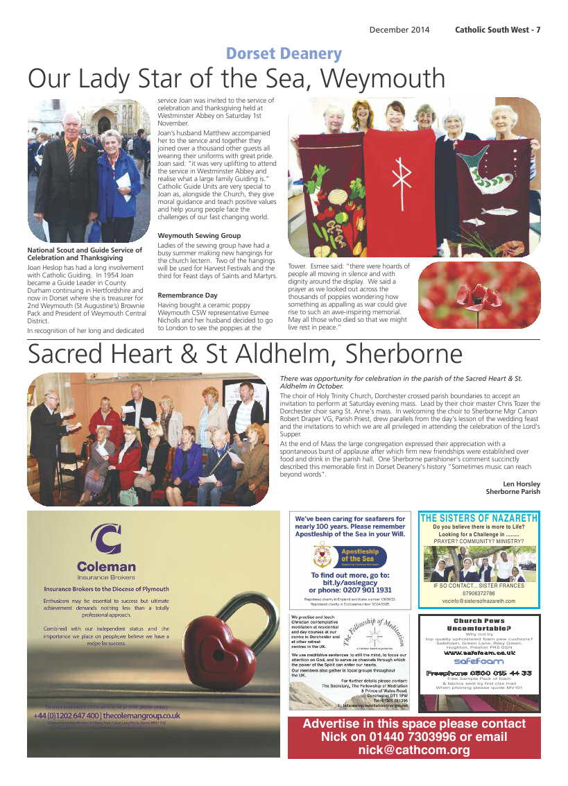 Dec 2014 edition of the Catholic South West