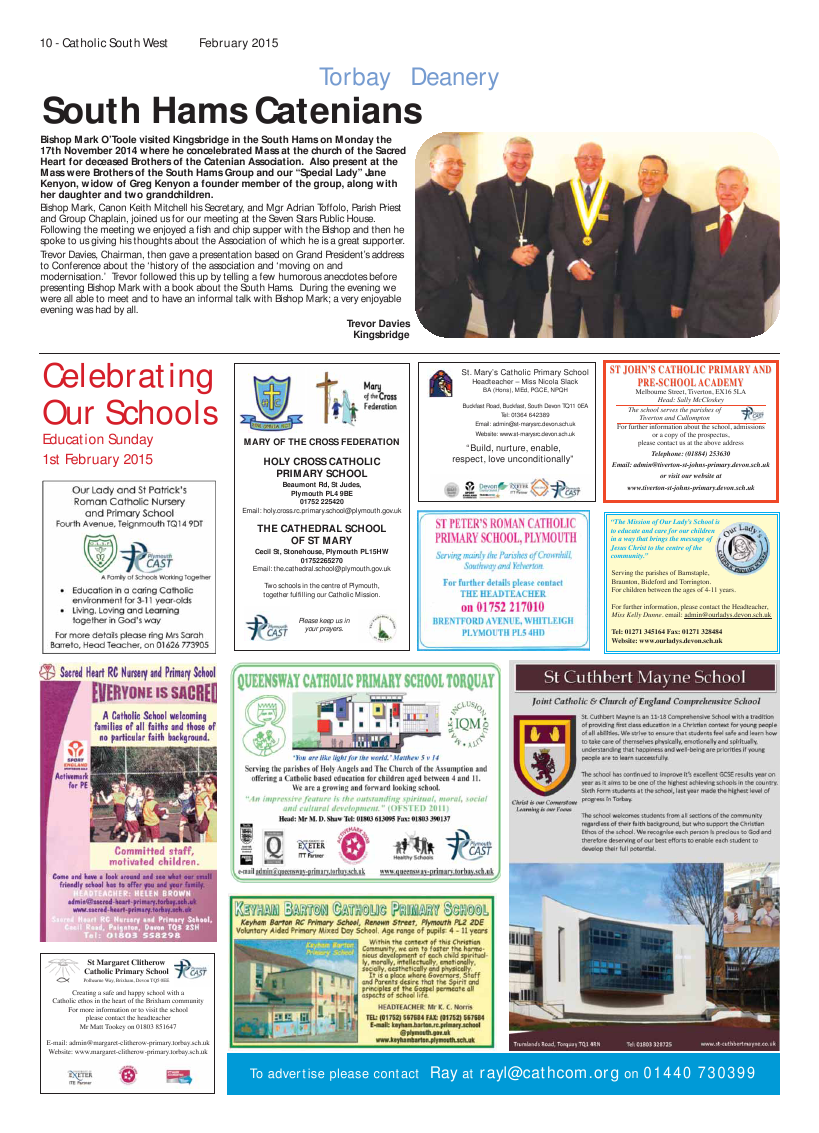 Feb 2015 edition of the Catholic South West Feb 2015 edition of the Catholic South West