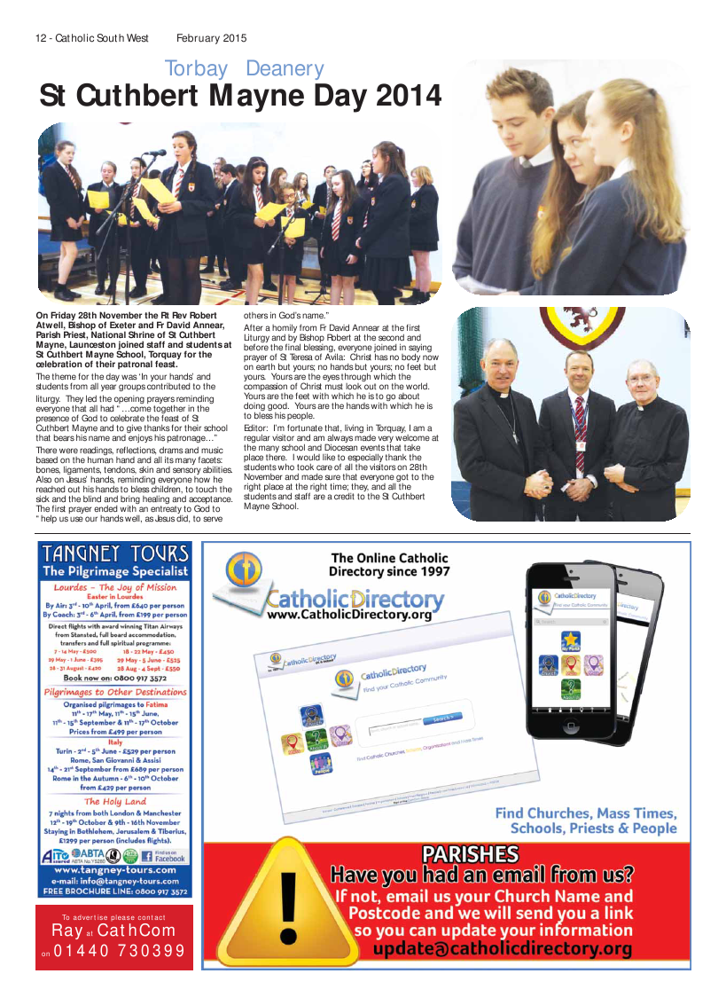 Feb 2015 edition of the Catholic South West Feb 2015 edition of the Catholic South West