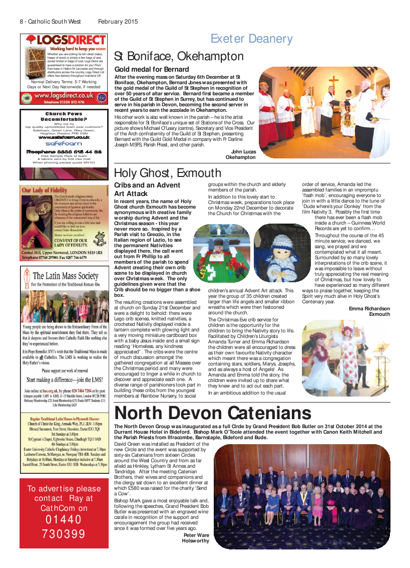 Feb 2015 edition of the Catholic South West Feb 2015 edition of the Catholic South West
