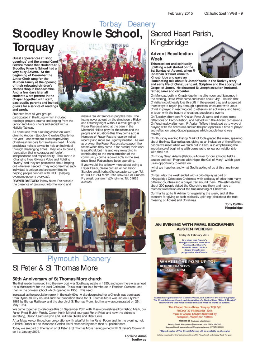 Feb 2015 edition of the Catholic South West Feb 2015 edition of the Catholic South West
