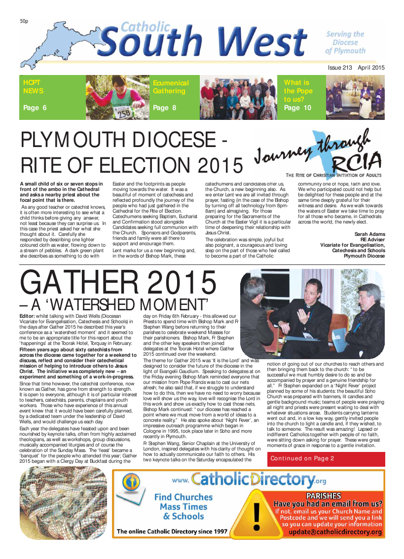 Apr 2015 edition of the Catholic South West Apr 2015 edition of the Catholic South West