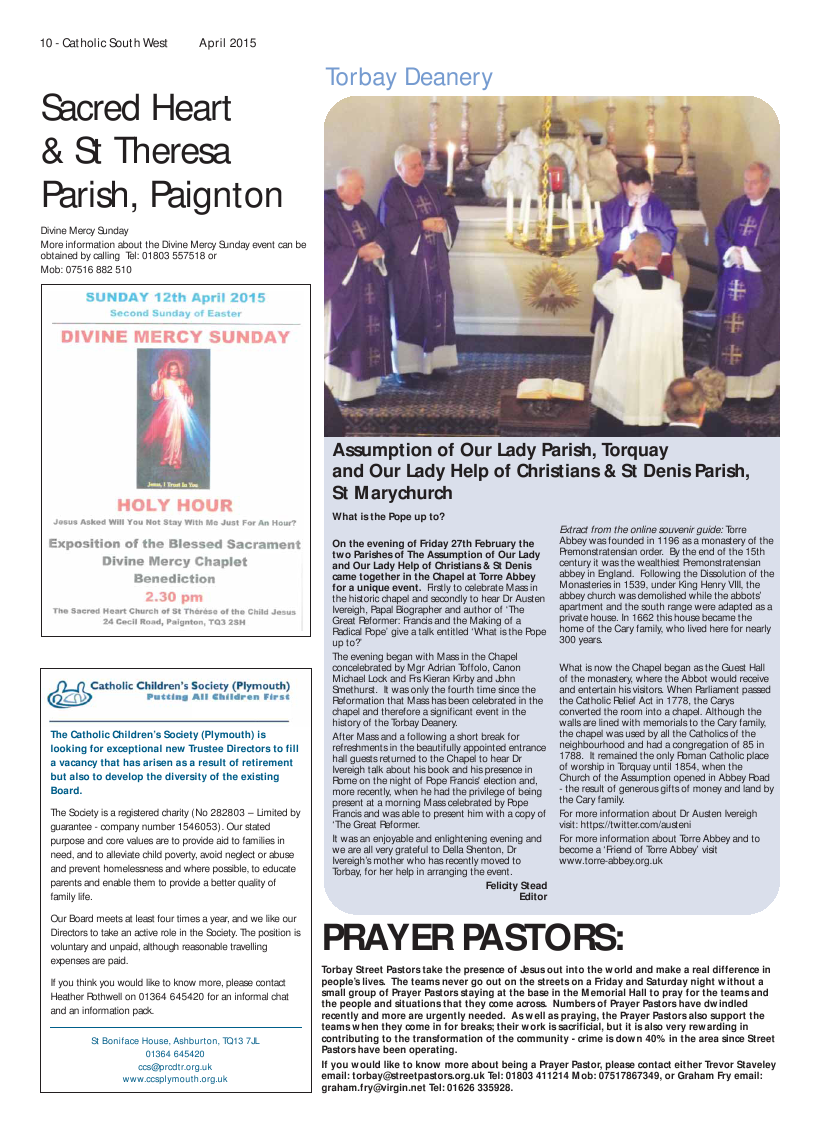 Apr 2015 edition of the Catholic South West