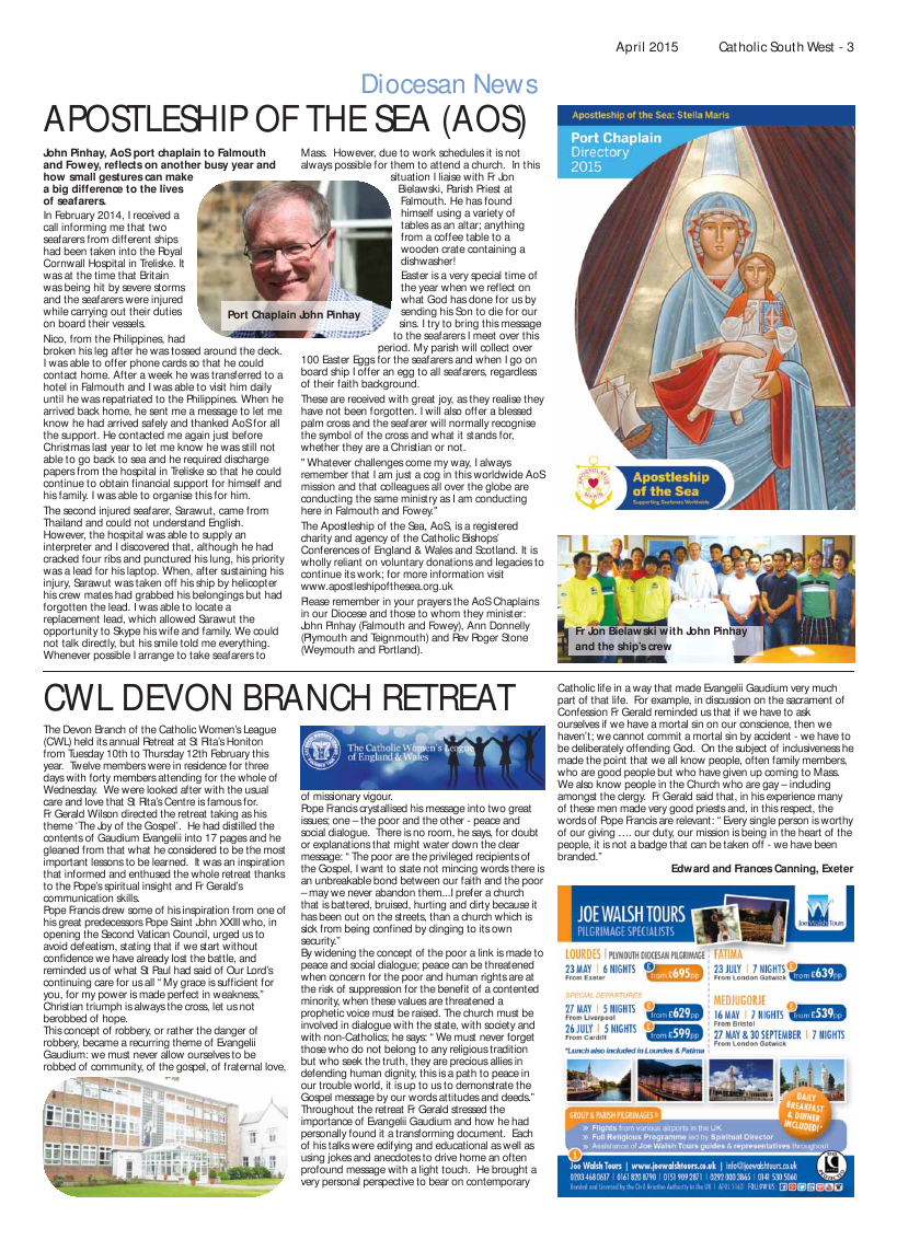 Apr 2015 edition of the Catholic South West Apr 2015 edition of the Catholic South West