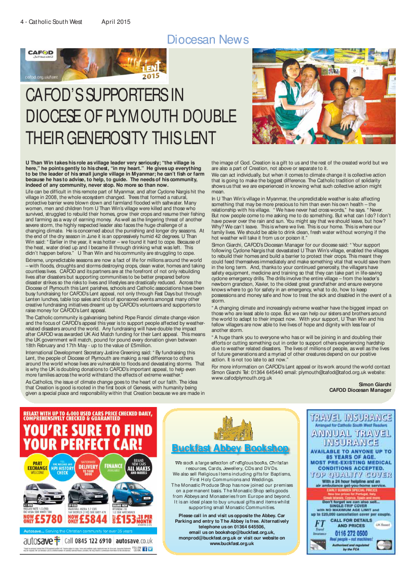 Apr 2015 edition of the Catholic South West Apr 2015 edition of the Catholic South West