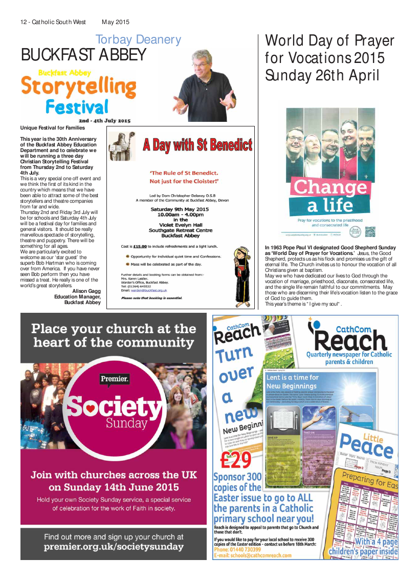 May 2015 edition of the Catholic South West May 2015 edition of the Catholic South West