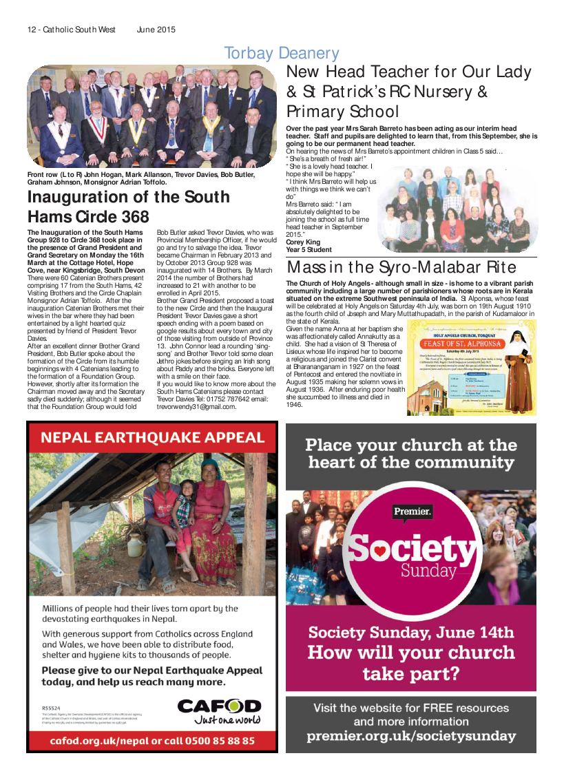 Jun 2015 edition of the Catholic South West Jun 2015 edition of the Catholic South West
