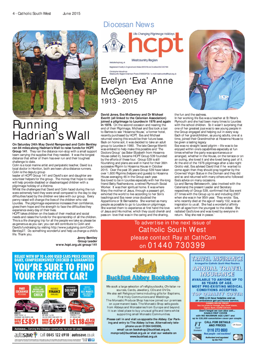 Jun 2015 edition of the Catholic South West Jun 2015 edition of the Catholic South West