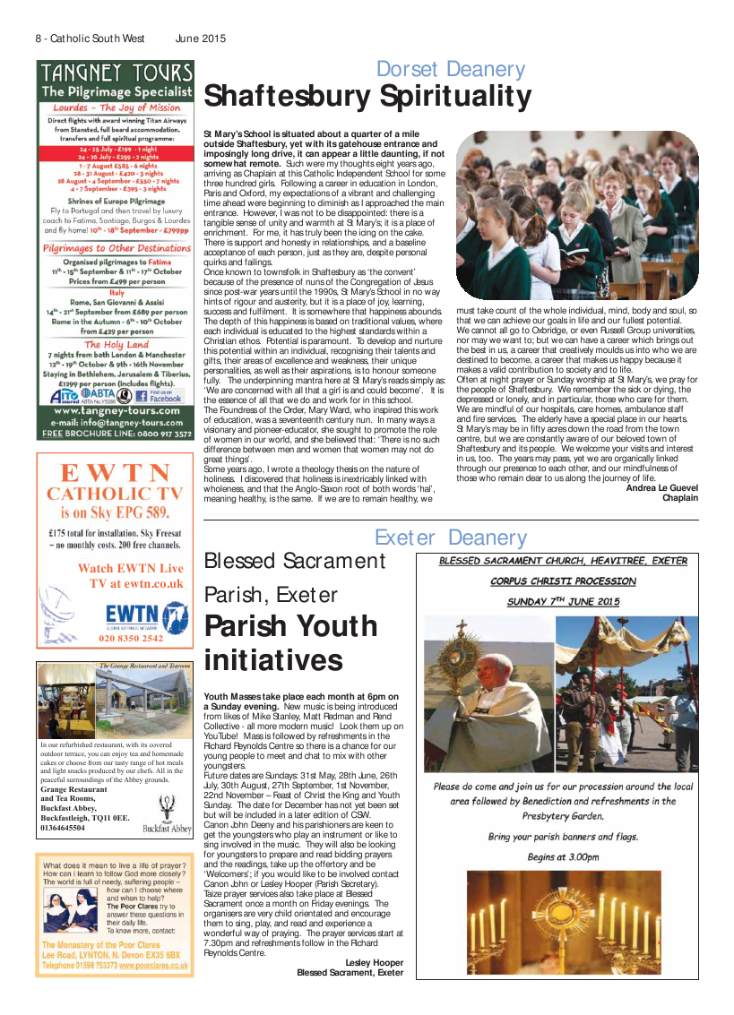 Jun 2015 edition of the Catholic South West Jun 2015 edition of the Catholic South West
