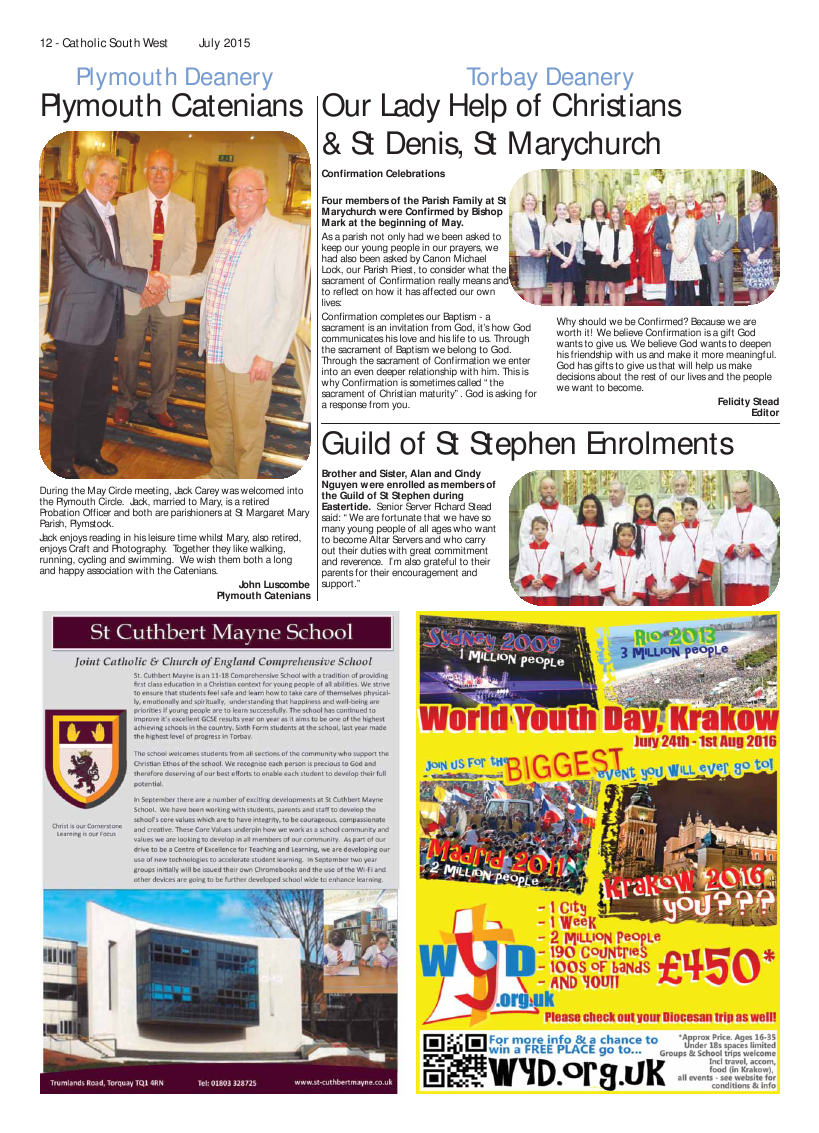 Jul 2015 edition of the Catholic South West Jul 2015 edition of the Catholic South West
