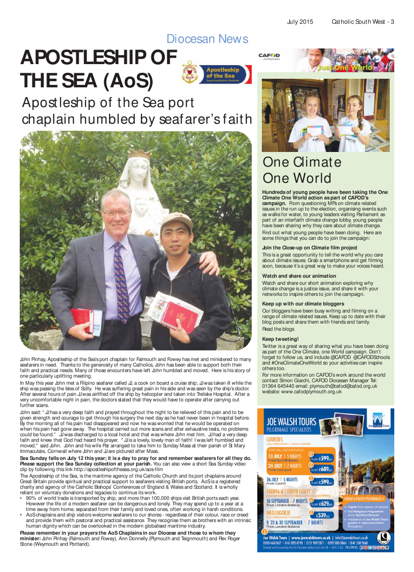 Jul 2015 edition of the Catholic South West Jul 2015 edition of the Catholic South West