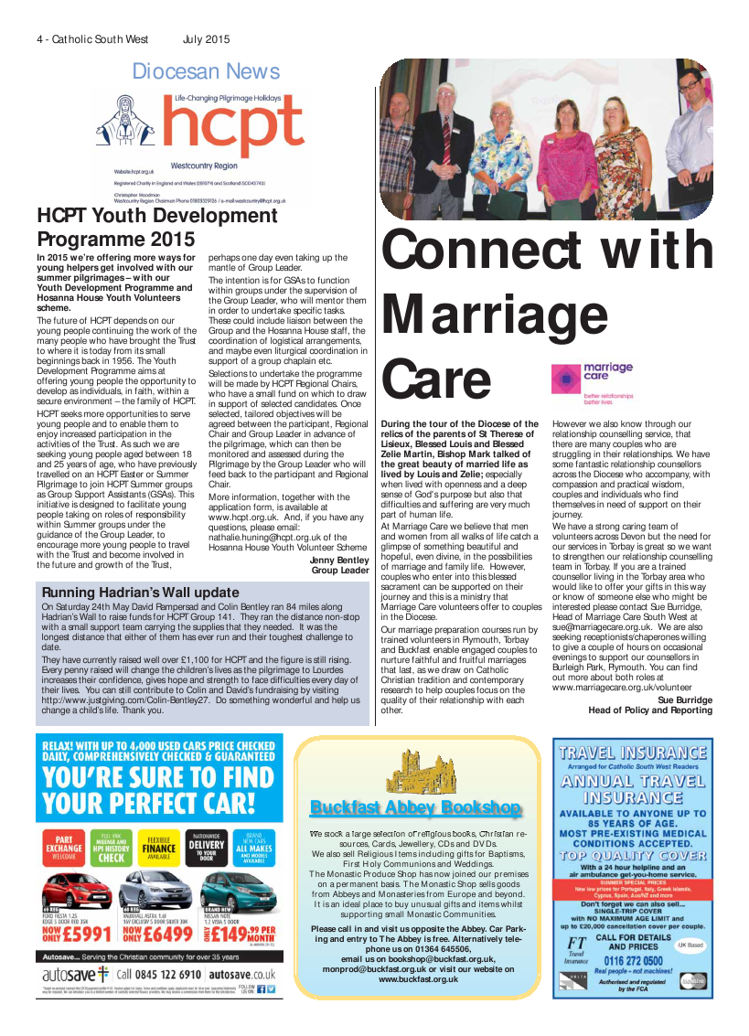 Jul 2015 edition of the Catholic South West Jul 2015 edition of the Catholic South West