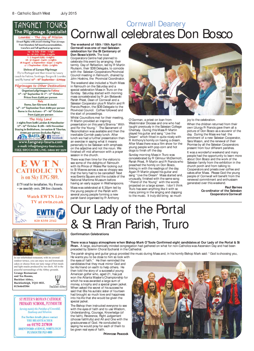 Jul 2015 edition of the Catholic South West Jul 2015 edition of the Catholic South West