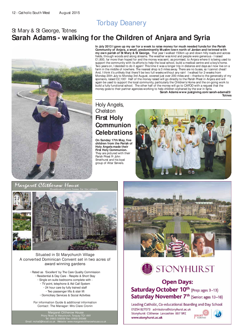 Sept 2015 edition of the Catholic South West