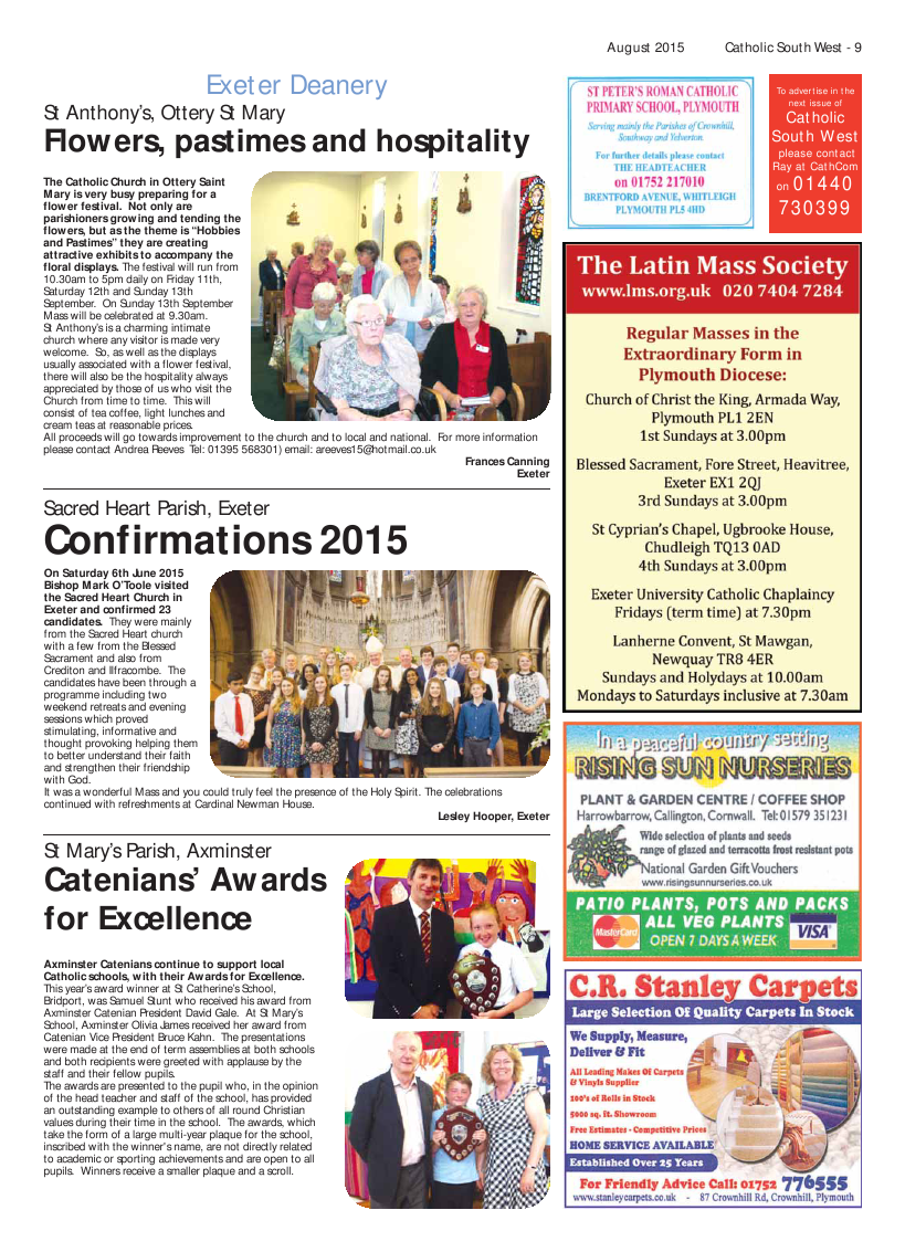 Sept 2015 edition of the Catholic South West Sept 2015 edition of the Catholic South West