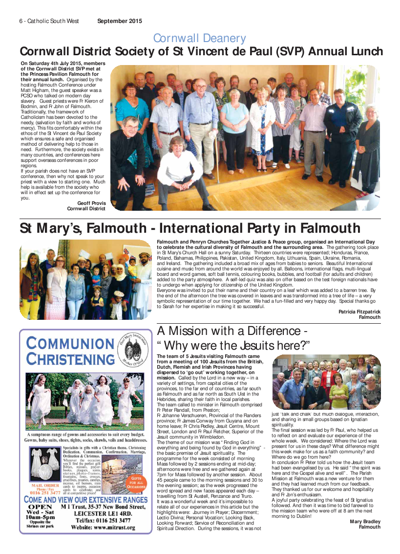 Oct 2015 edition of the Catholic South West