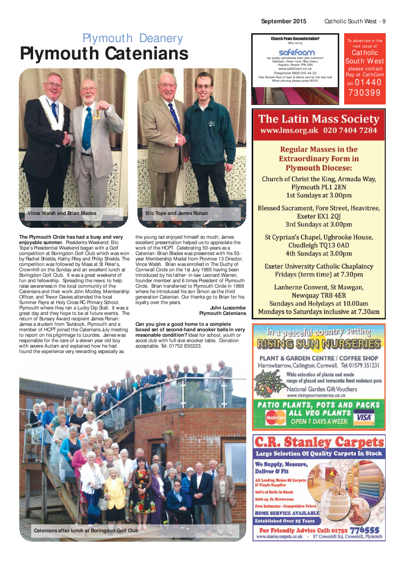 Oct 2015 edition of the Catholic South West Oct 2015 edition of the Catholic South West
