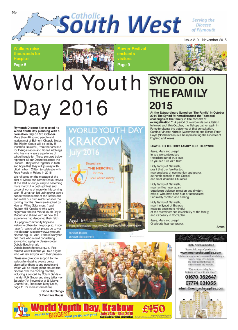 Nov 2015 edition of the Catholic South West Nov 2015 edition of the Catholic South West