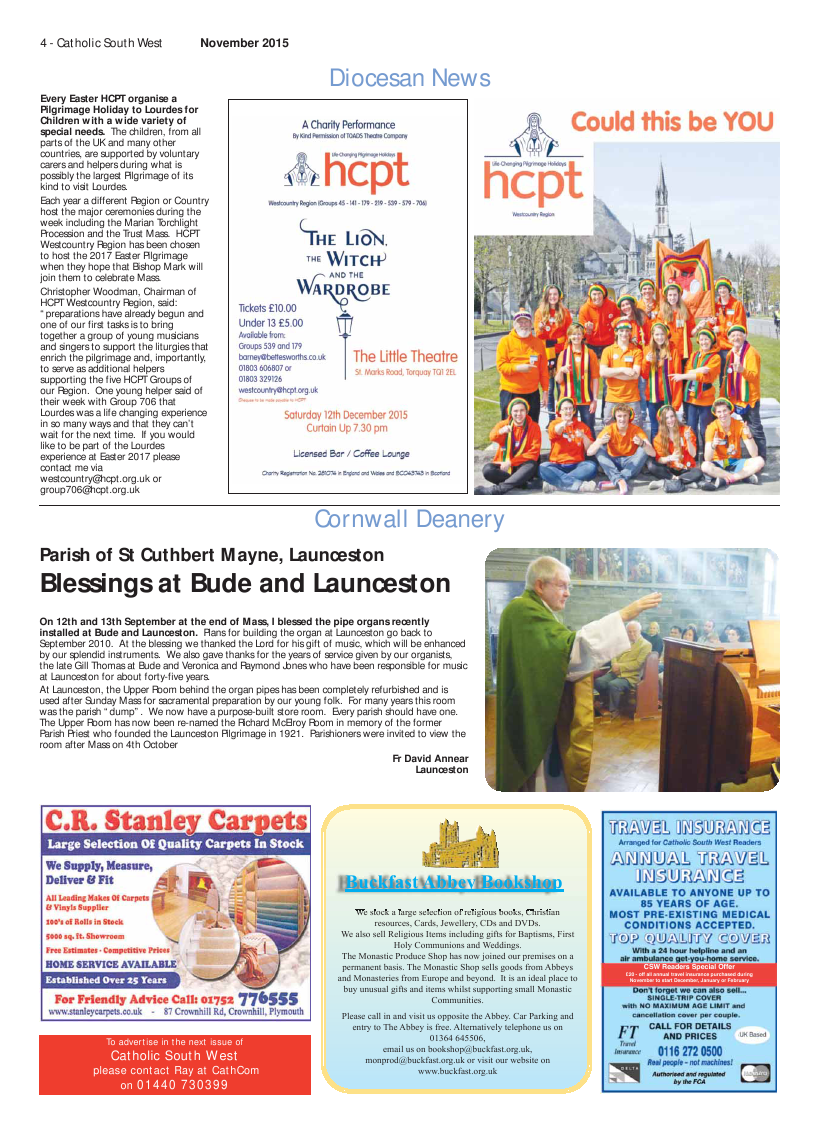 Nov 2015 edition of the Catholic South West Nov 2015 edition of the Catholic South West