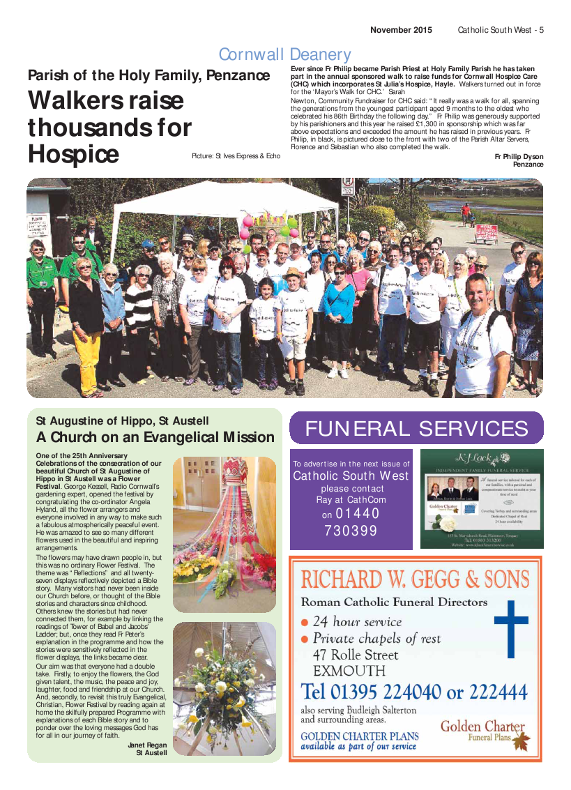 Nov 2015 edition of the Catholic South West Nov 2015 edition of the Catholic South West