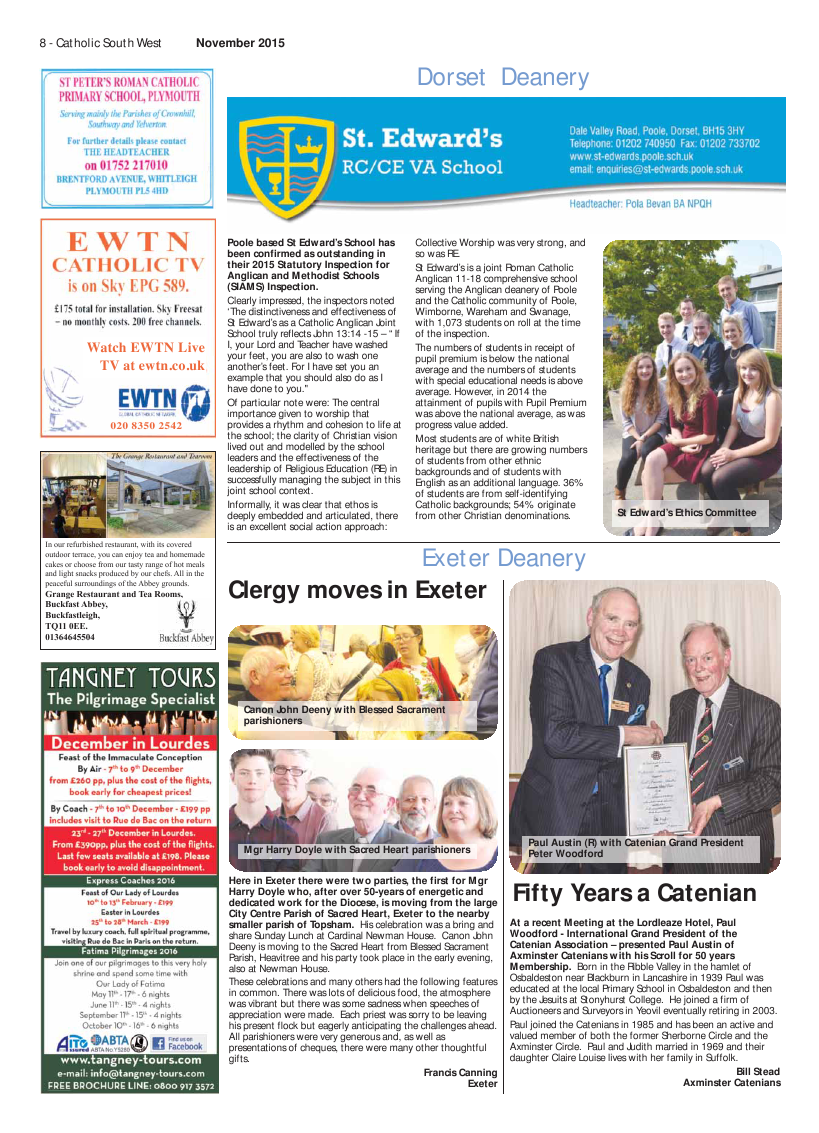 Nov 2015 edition of the Catholic South West Nov 2015 edition of the Catholic South West