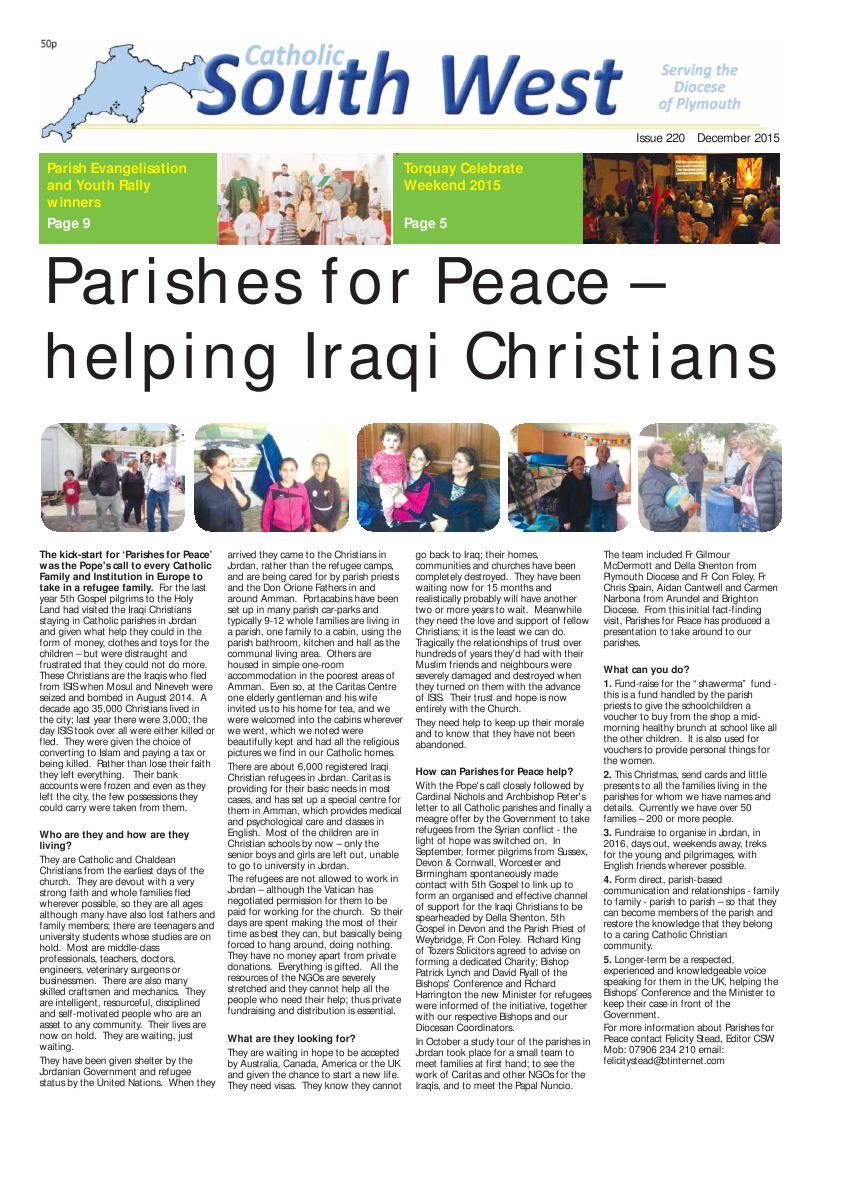 Dec 2015 edition of the Catholic South West Dec 2015 edition of the Catholic South West