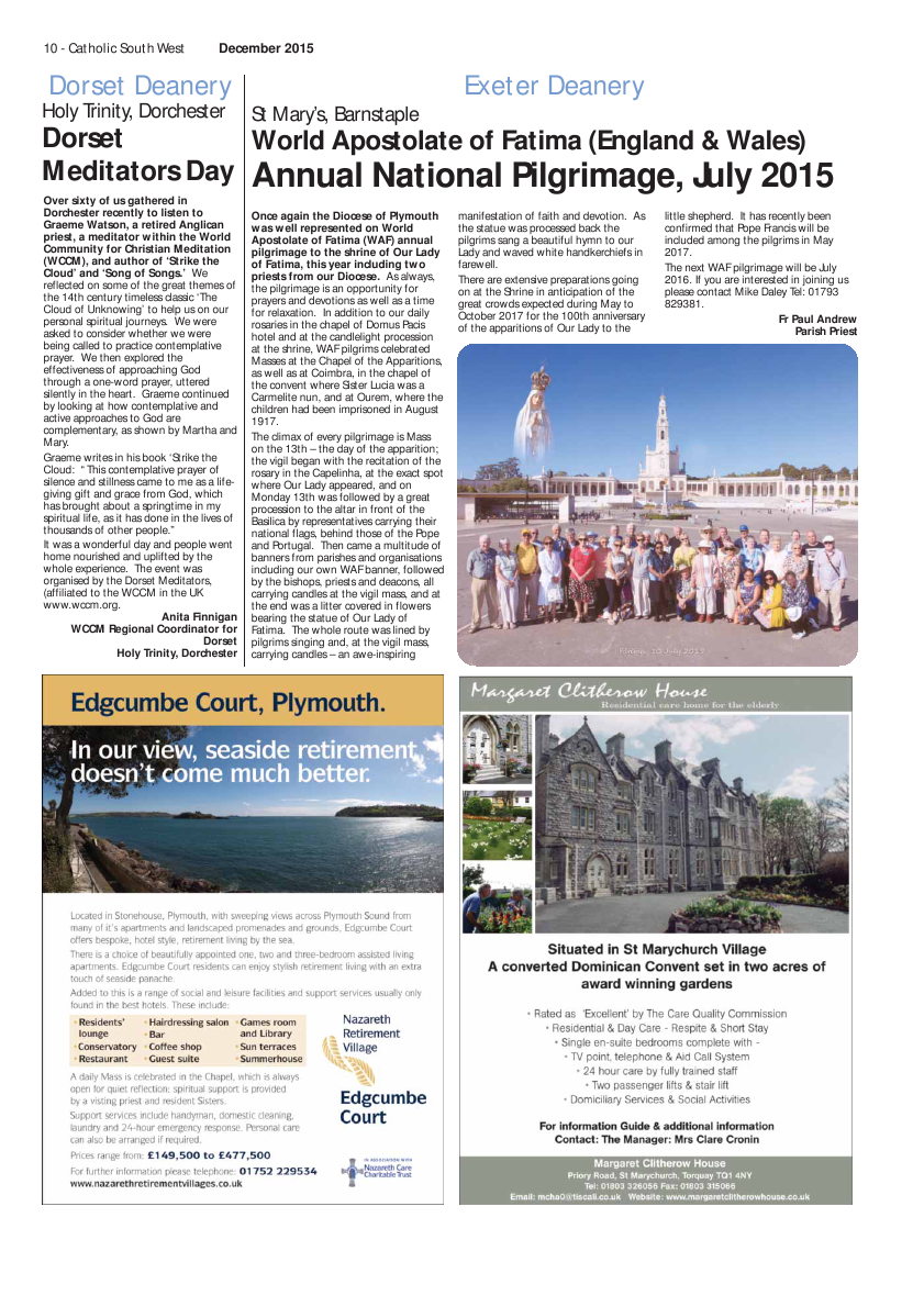 Dec 2015 edition of the Catholic South West Dec 2015 edition of the Catholic South West