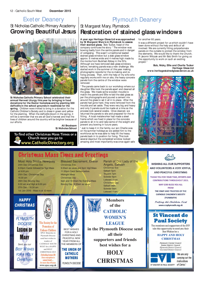 Dec 2015 edition of the Catholic South West Dec 2015 edition of the Catholic South West