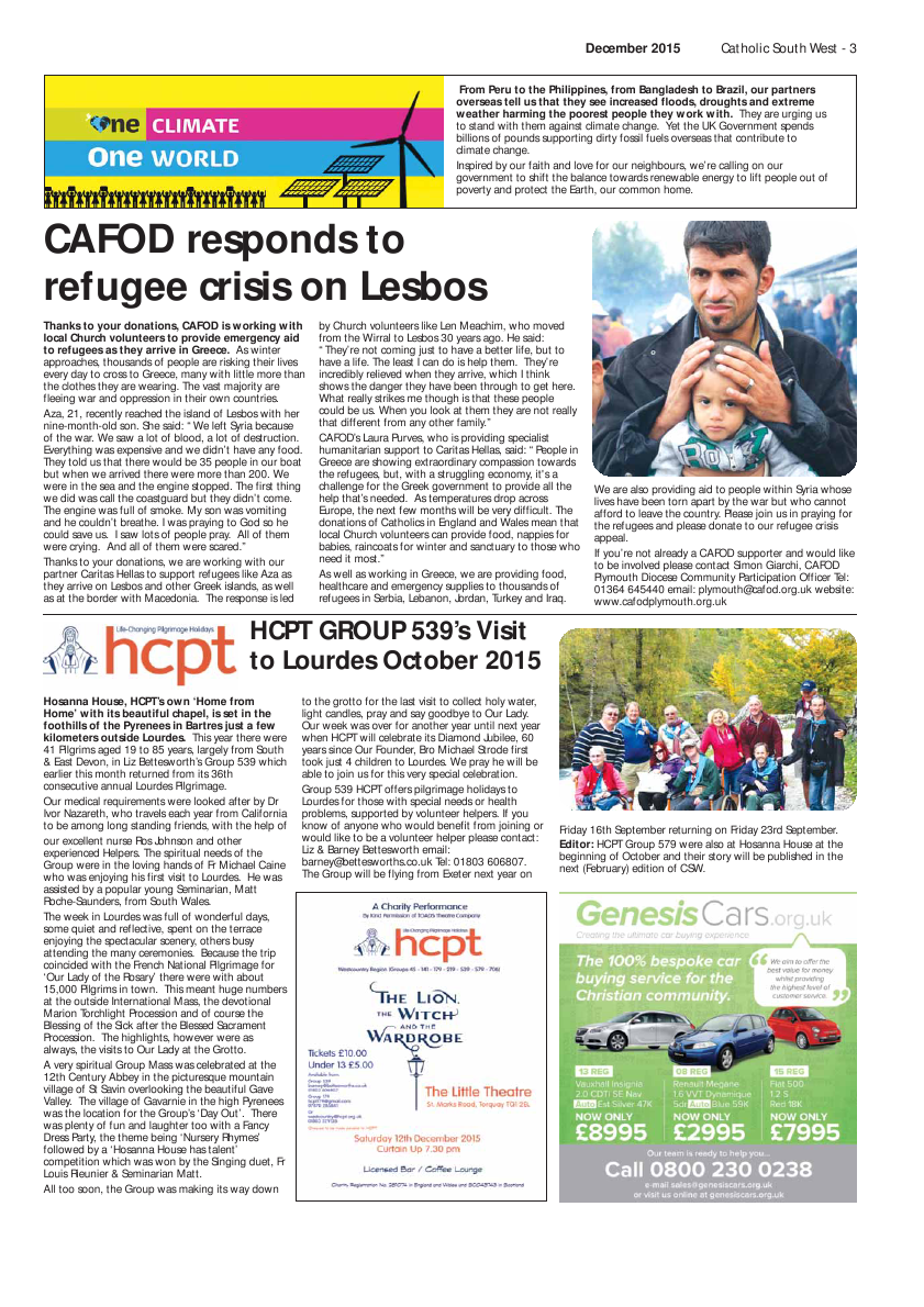 Dec 2015 edition of the Catholic South West Dec 2015 edition of the Catholic South West
