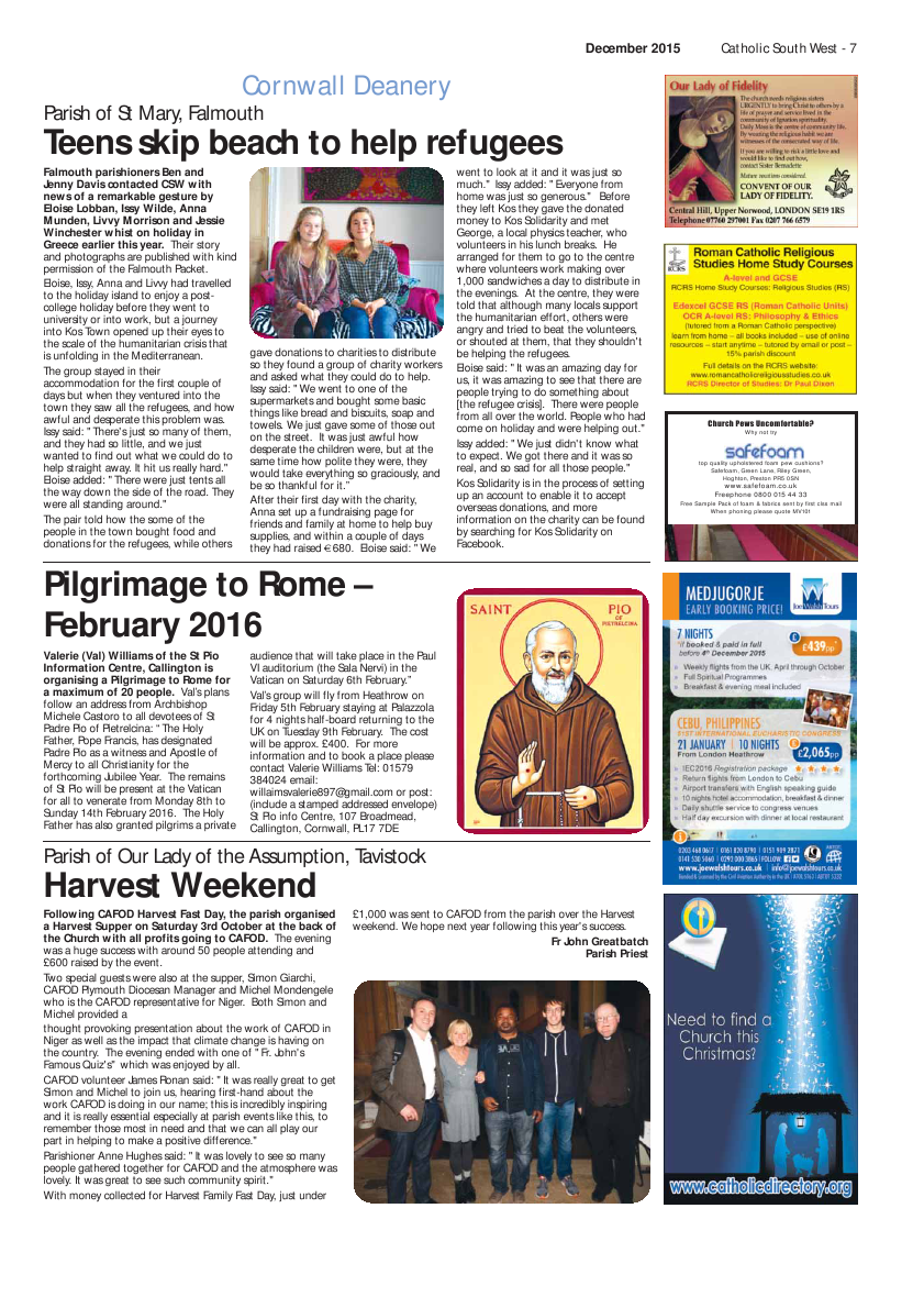 Dec 2015 edition of the Catholic South West Dec 2015 edition of the Catholic South West