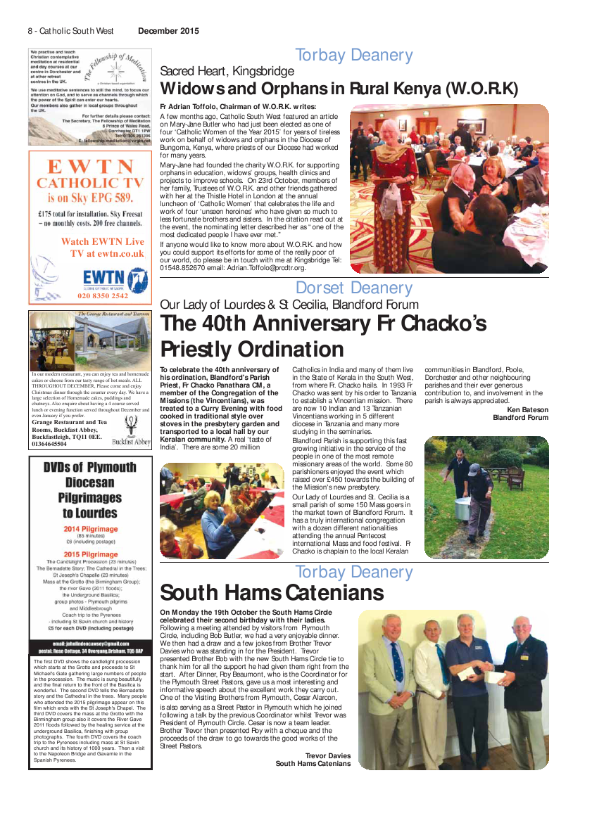 Dec 2015 edition of the Catholic South West Dec 2015 edition of the Catholic South West