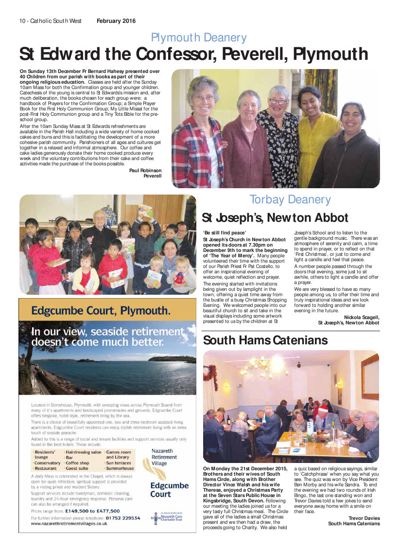 Feb 2016 edition of the Catholic South West - Page Feb 2016 edition of the Catholic South West - Page