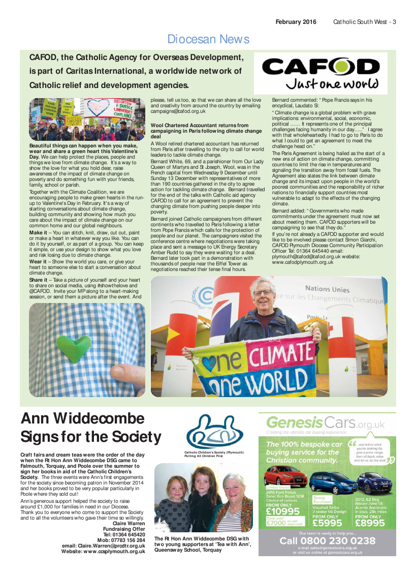 Feb 2016 edition of the Catholic South West - Page Feb 2016 edition of the Catholic South West - Page