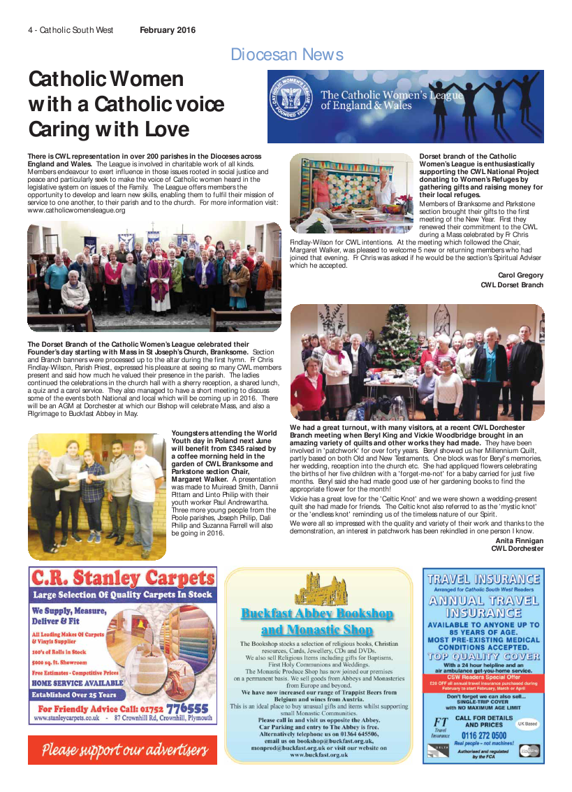 Feb 2016 edition of the Catholic South West - Page Feb 2016 edition of the Catholic South West - Page