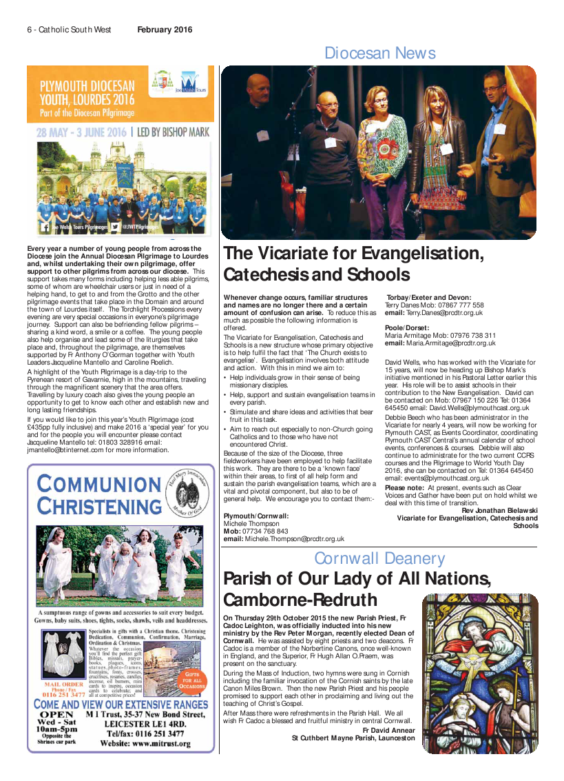 Feb 2016 edition of the Catholic South West - Page 