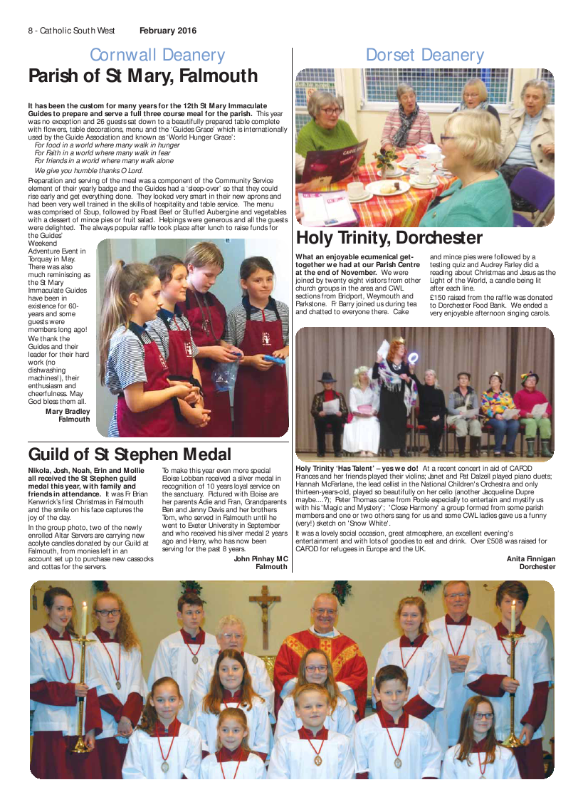 Feb 2016 edition of the Catholic South West - Page Feb 2016 edition of the Catholic South West - Page