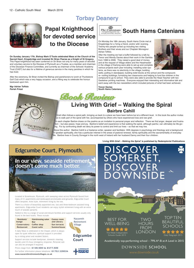 Mar 2016 edition of the Catholic South West - Page 