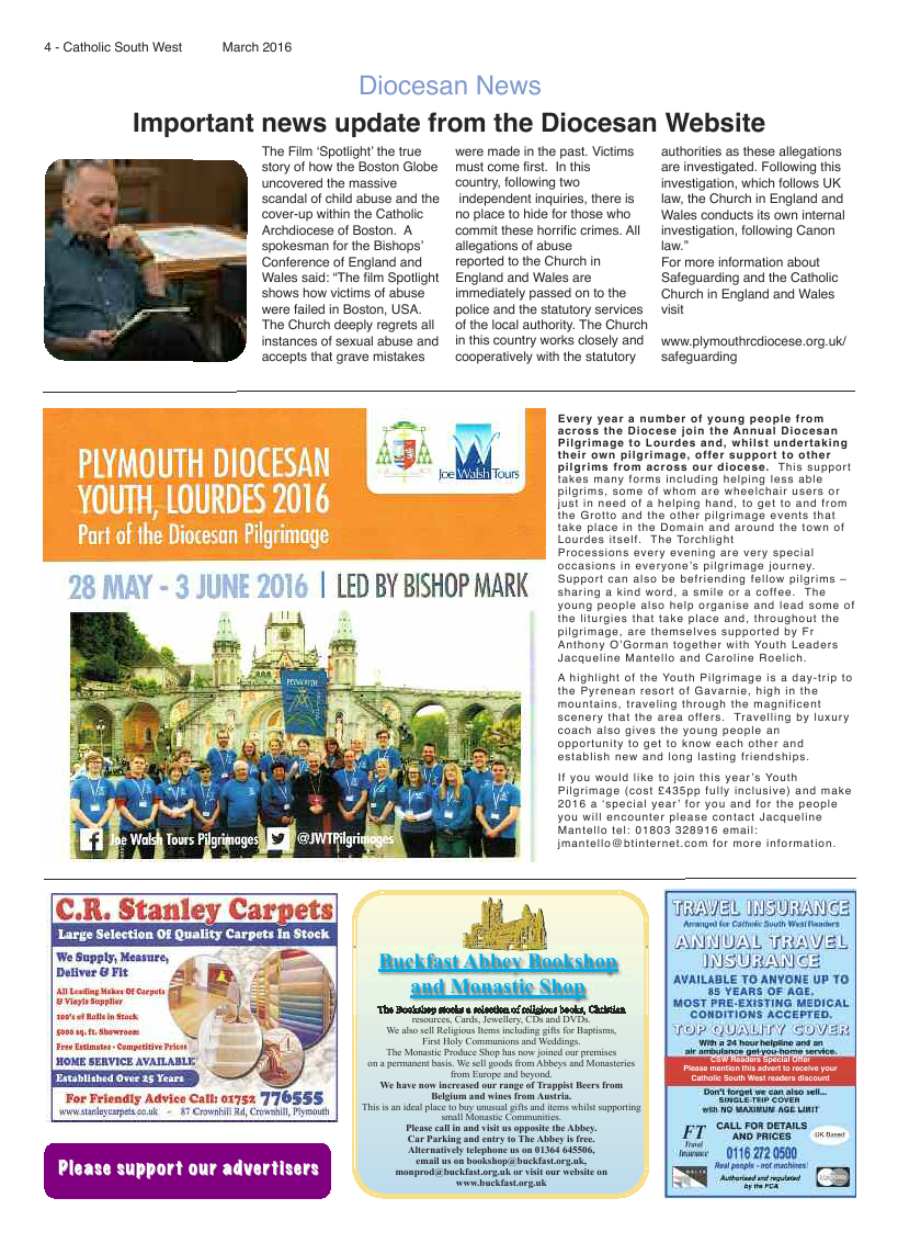 Mar 2016 edition of the Catholic South West - Page 