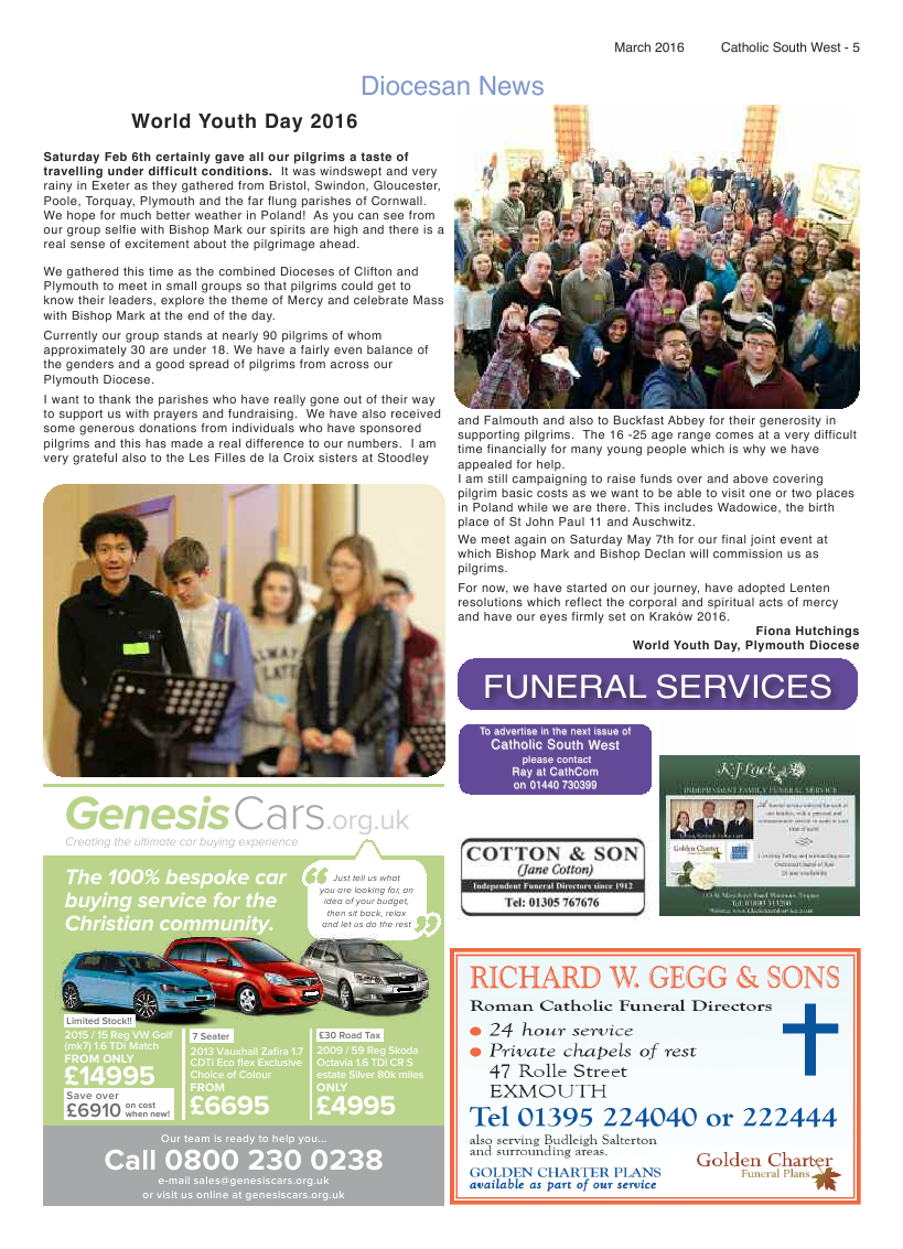 Mar 2016 edition of the Catholic South West - Page 