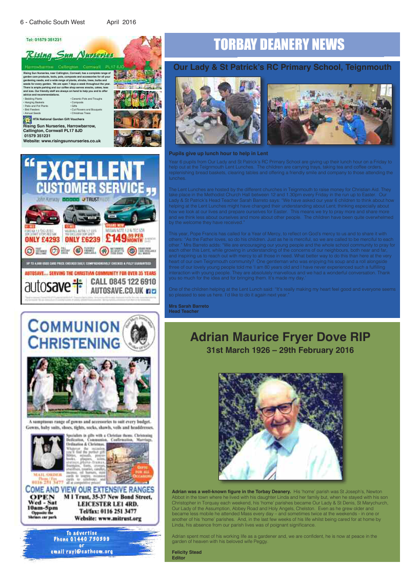 Apr 2016 edition of the Catholic South West - Page 