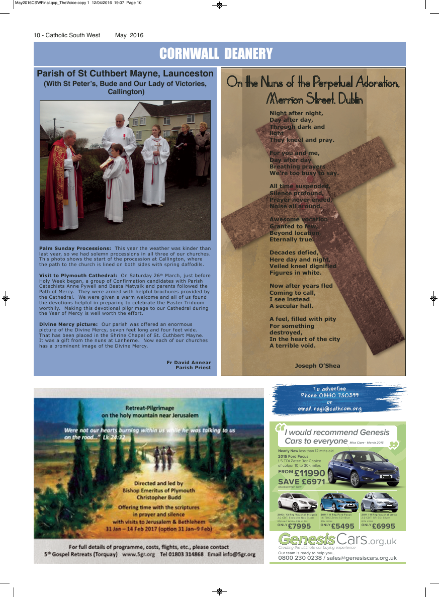 May 2016 edition of the Catholic South West - Page 