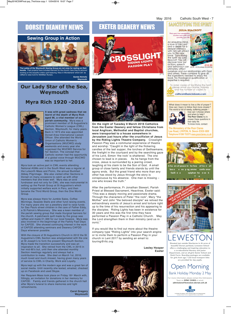 May 2016 edition of the Catholic South West - Page 