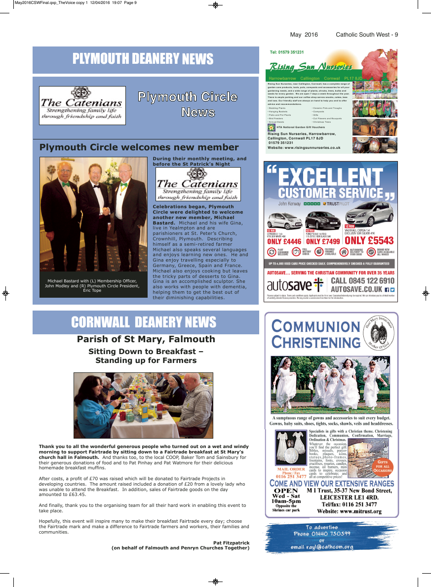 May 2016 edition of the Catholic South West - Page 