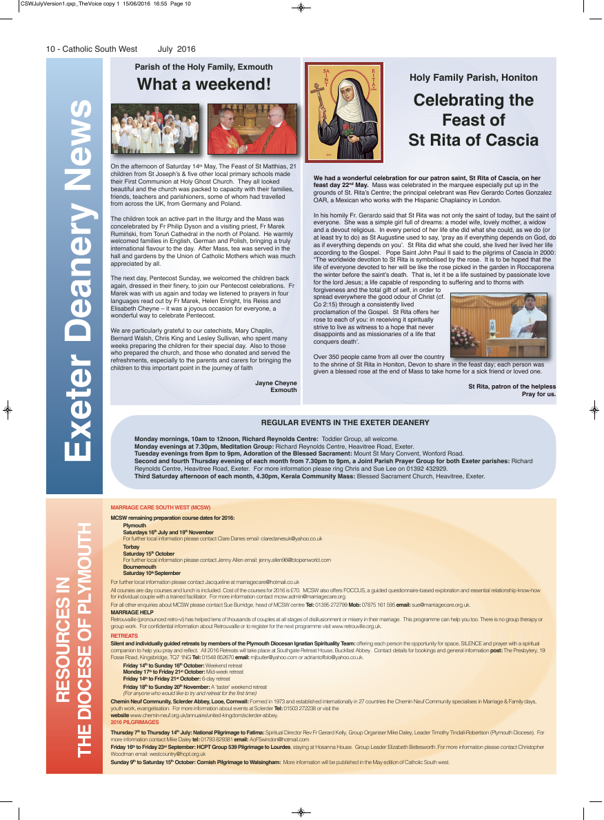 Jul 2016 edition of the Catholic South West