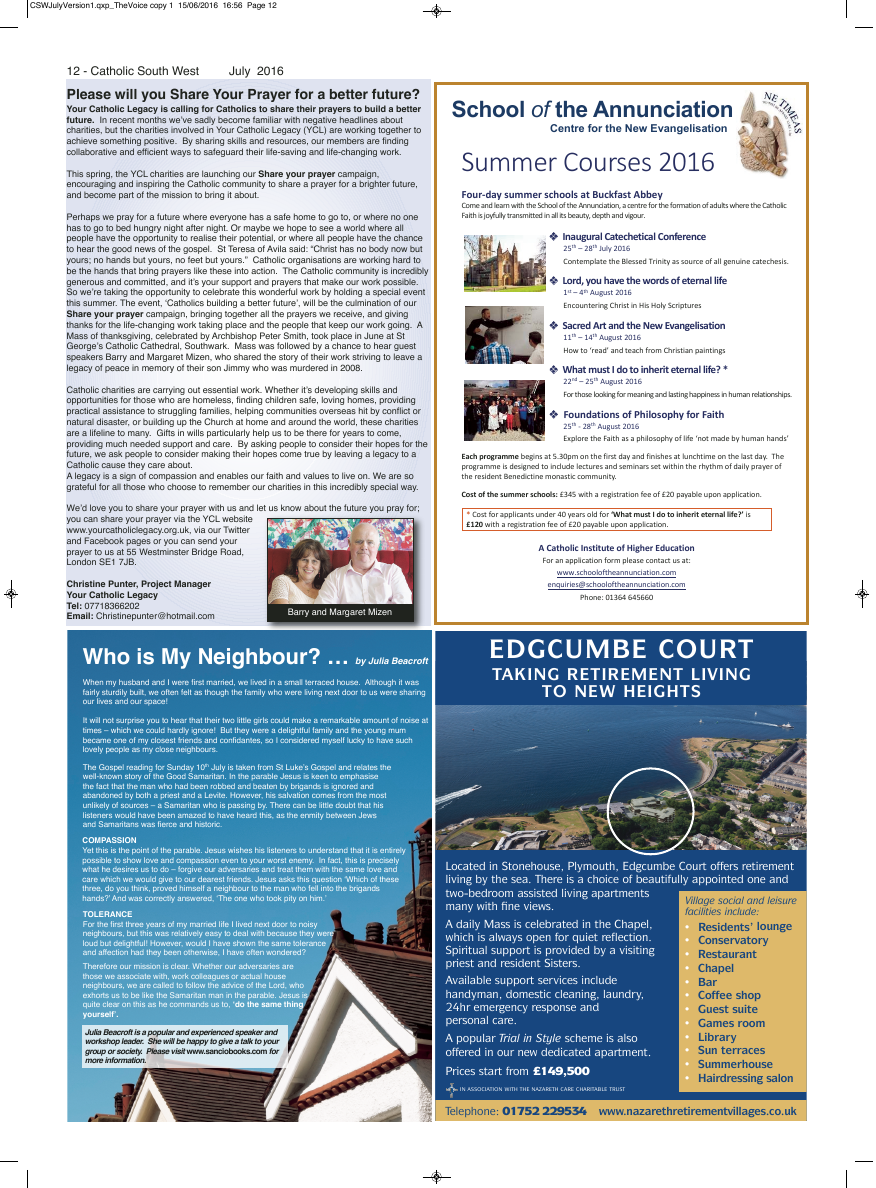 Jul 2016 edition of the Catholic South West