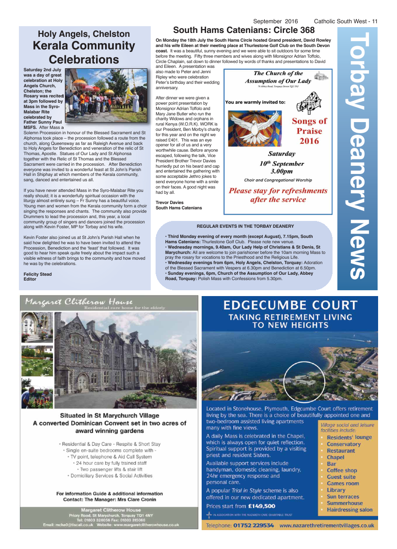Sept 2016 edition of the Catholic South West - Page Sept 2016 edition of the Catholic South West - Page