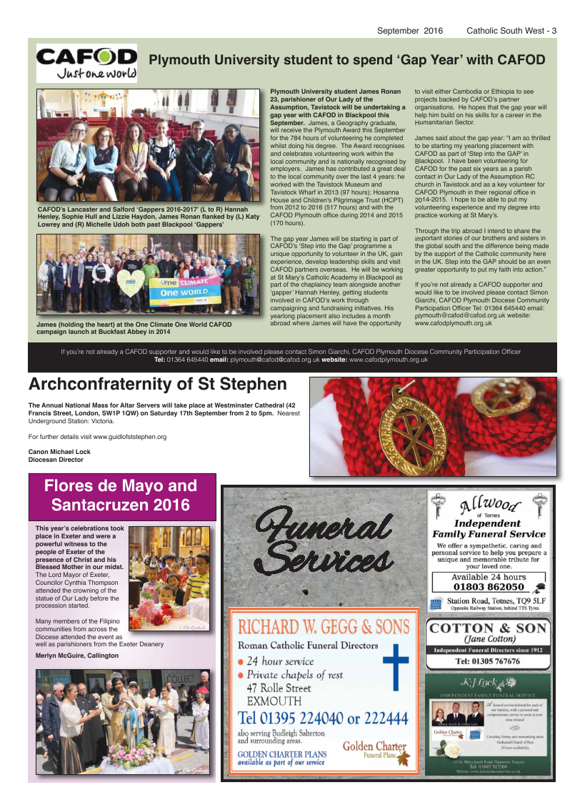 Sept 2016 edition of the Catholic South West - Page Sept 2016 edition of the Catholic South West - Page