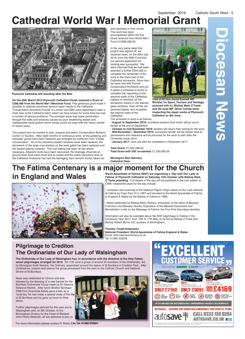 Sept 2016 edition of the Catholic South West - Page Sept 2016 edition of the Catholic South West - Page