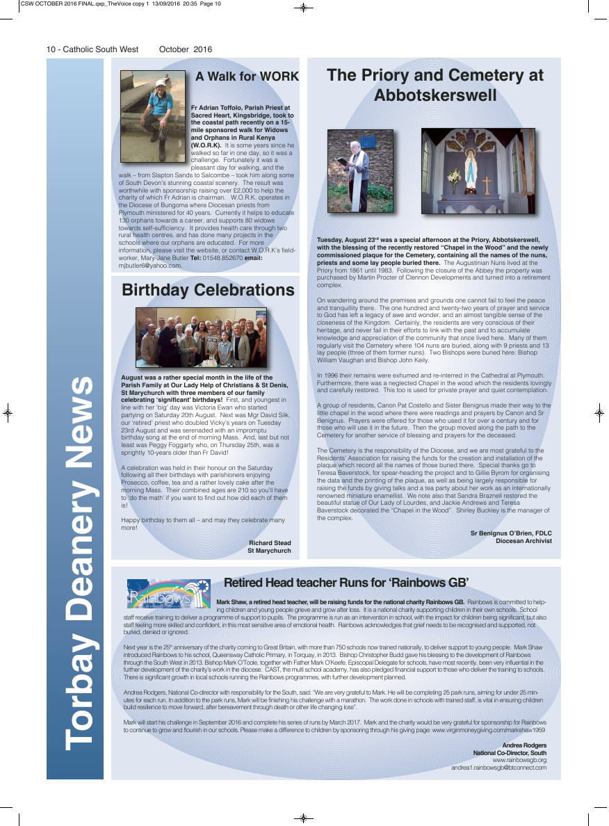 Oct 2016 edition of the Catholic South West
